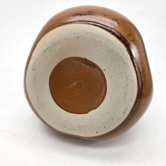Vintage Japanese Brown Ceramic Gourd Sake Bottle With Kanji Calligraphy je205 - Picture 9 of 9
